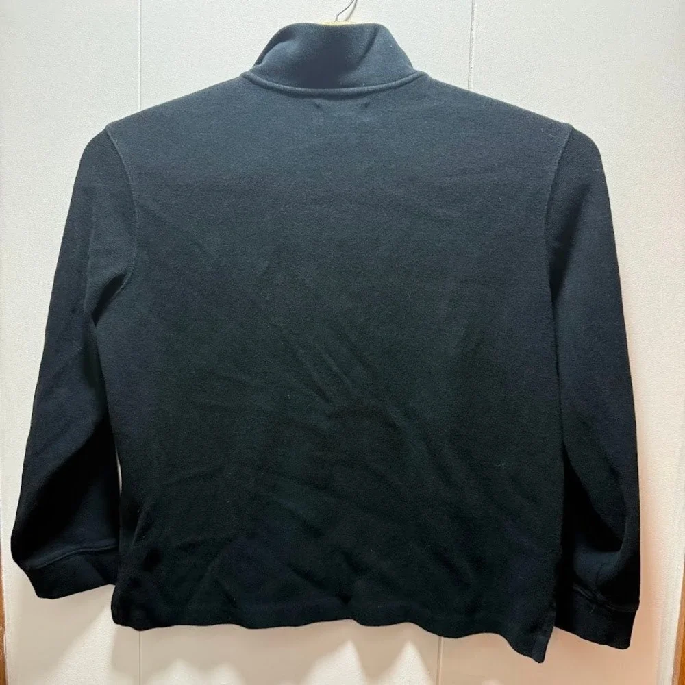 Polo Ralph Lauren Mens XL Black‎ Quarter Zip Pullover Cotton Knit Sweater